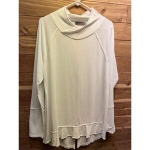 Mododoc Los Angeles Womens Medium White Cowl Neck Long Sleeve Tunic Top